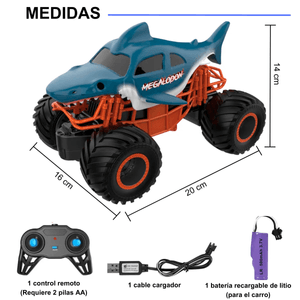 Carro acrobático 4x4, tiburón anfibio, todo terreno, aventura, adrenalina, mostaza