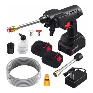 Hidrolavadora Lantum 128V, doble batería, potencia, portabilidad en limpieza, negro