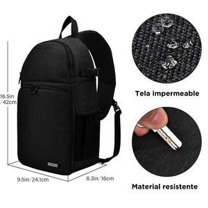 Mochila fotográfica Caden D15, nylon, resistente al agua, negro