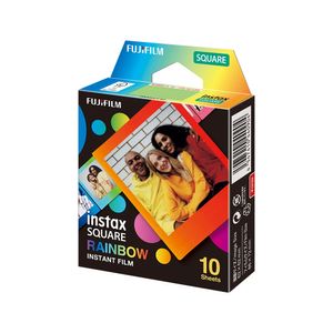 Película FUJIFILM Instax SQUARE Rainbow, 10 hojas, marcos de colores, ISO 800