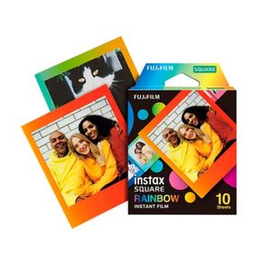 Película FUJIFILM Instax SQUARE Rainbow, 10 hojas, marcos de colores, ISO 800