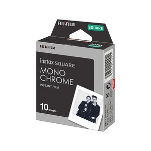 Película FUJIFILM Instax SQUARE Monochrome, 10 hojas, acabado clásico en blanco, negro