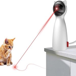 Juguete láser automático interactivo para gatos, 5 rangos de círculos, blanco