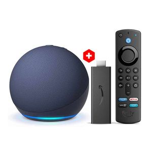 Combo: Altavoz inteligente Amazon Echo Dot 5ta generación (2022), control de voz con Alexa, azul + Convertidor a smart TV Amazon Fire TV Stick Full HD