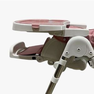 Silla de comer  Baby Cam silvestre, respaldar reclinable, ruedas, rosado