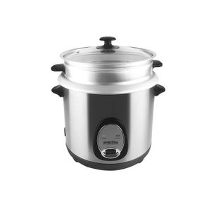 Olla arrocera Práctika 420MCS 1600w, 4.2 litros, vaporera cromada, plateado