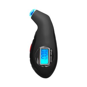 Barómetro, medidor digital de presión, LCD, portátil, para llantas, negro