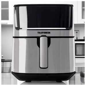 Freidora de aire y vapor EasyFryer ST Telefunken, capacidad 7 litros, 1700W, timer, panel digital, 8 programas, gris