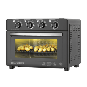Freidora de aire AeroFryer 300 Telefunken, capacidad 30 litros, 1800-2100W, timer, panel análogo, 5 programas, negro