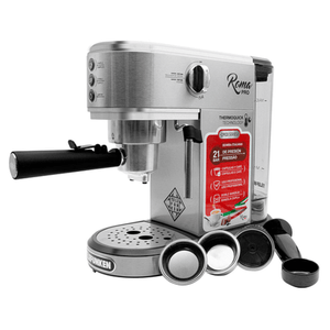 Cafetera express Roma Pro Telefunken, capacidad 1 litro, 1350W, panel digital, gris