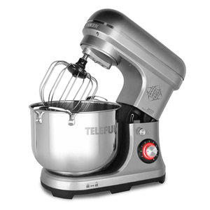 Batidora de mano y pedestal planetarium-2000 Telefunken, capacidad 10 litros,  velocidades 8 + turbo, 2000W, gris