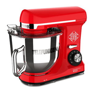 Batidora de mano y pedestal planetarium-1000 Telefunken, capacidad 5.7l, 6 velocidades, 1100W, rojo