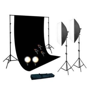 Kit fondo de tela muselina negro + Kit de luces LED - Weifeng
