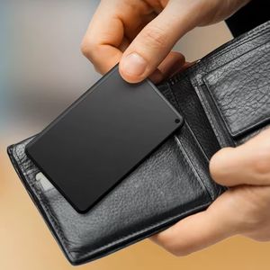 Tarjeta de seguimiento GPS iBox con Apple Find My para localización de artículos como bolsos, mochilas o equipaje, recargable, negro