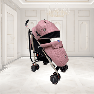 Coche de bastón Eyob Kids Isabel Pro, innovación, seguridad, asiento reclinable, rosa
