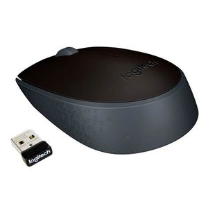 Mouse inalámbrico Logitech M170 receptor USB 2.4 GHz, 1000 dpi, 3 botones, usa 1 pila 1x AA, ambidiestro, negro
