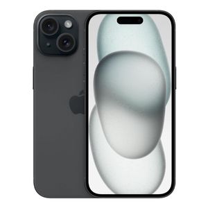 iPhone 15 5G 128GB, 6GB RAM, cámara principal 48MP + 12MP, frontal 12MP, 6.1", negro