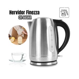 Hervidor eléctrico Finezza CK665HA 2200W, 2 litros, filtro lavable, plateado
