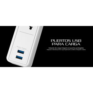 Supresor de picos Forza FSP-512USBW, 220V, 1540W, 5 tomas, 2 puertos USB, blanco