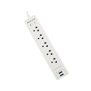 Supresor de picos Forza FSP-512USBW, 220V, 1540W, 5 tomas, 2 puertos USB, blanco