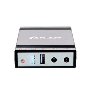 Mini UPS Portátil DC-140USB, 14W, 5V/9V/12V, USB, protección para red, negro