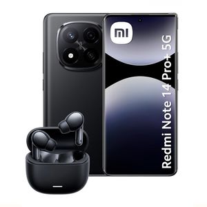 Celular Xiaomi Redmi Note 14 Pro Plus 5G 256GB, 8GB RAM, cámara principal 200MP + 8MP + 2MP, frontal 16MP, 6.67'', negro + Audífonos Buds 6 Lite