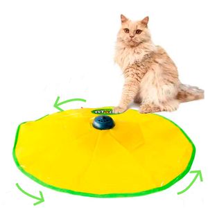 Juguete para gatos, atrapa debajo alfombra, rotativo, amarillo