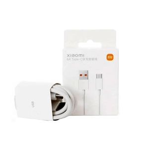 Cable Xiaomi 6A, turbo, USB Tipo-C, compatible 67W, 55W, 33W, blanco