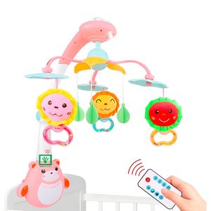 Móvil para cuna con proyector, luces y control, rosado