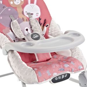 Silla mecedora Bouncer Baby Cam, táctil, mesa de comer, rosado