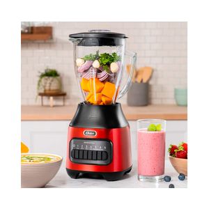 Licuadora Oster BLSTPEG-CPB 800w, 6 velocidades, vaso de vidrio 1.5 litros, rojo