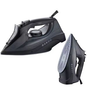 Plancha de vapor Super Crest, 2400W, base de cerámica, eliminar arrugas, eficiencia, negro