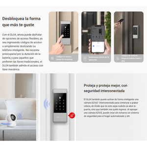 Cerradura inteligente Ezviz DL04 Desbloqueo Remoto Bateria IP54 - Negro