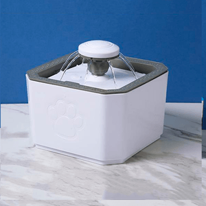 Fuente de agua Anavapets, para gatos y perros, cuadrado, blanco