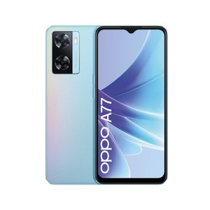 Celular OPPO A77 4G, 6.56", 128GB, 4GB RAM, cámara principal 50MP + frontal 8MP, azul
