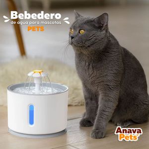 Bebedero fuente de agua PET, para gatos y perros, gris