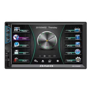 Autoradio Aiwa Mirrorlink Android/iOs pantalla HD 7" táctil, BT/USB/SD/AUX, control remoto, negro -  AW-W660BT
