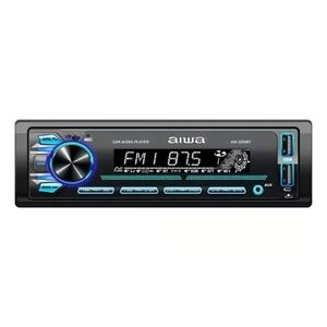 Autoradio Aiwa bluetooth AUX 7, control remoto, panel desmontable, negro - AW-3240BT