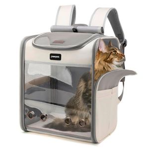 Mochila transportador Anavapets Moorpet, para gatos y perros, gris