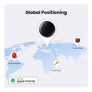 Localizador GPS iTag, compatible con iPhone, batería de larga duración, negro