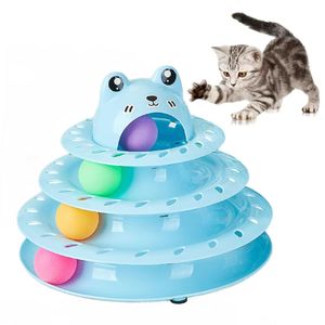 Torre juguete Anavapets, interactivo, para gatos, celeste