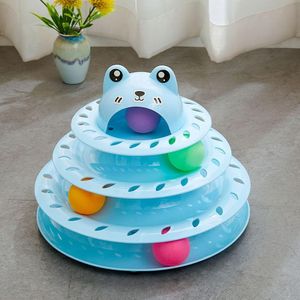 Torre juguete Anavapets, interactivo, para gatos, celeste