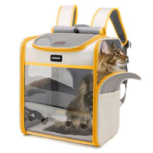 Mochila transportador Anavapets Moorpet, para gatos y perros, espacio transpirable, amarillo