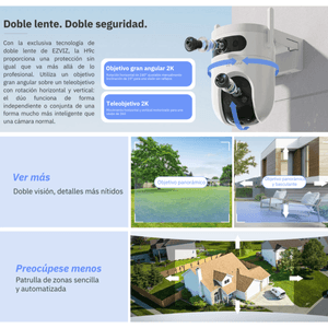 Cámara se seguridad Ezviz para exterior H9C 2K & 2K, visión nocturna, audio bidireccional, blanco