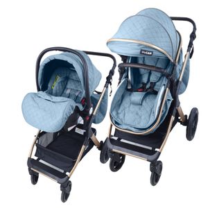 Coche Napoly Baby Cam, porta bebé, freno unificado, azul
