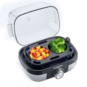 Hervidor de huevos y verduras Severin EK-3169 420w, 1-6 huevos, 3 niveles de cocción, placa anti-adherente