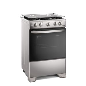 Cocina Electrolux FE4ISR 4 quemadores, Efficient VaporBake, parrilla hierro fundido, plateado