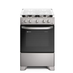 Cocina Electrolux FE4ISR 4 quemadores, Efficient VaporBake, parrilla hierro fundido, plateado
