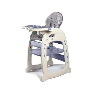 Silla de comer Baby Happy carpeta zoo, para bebé, hipoalergénico, gris