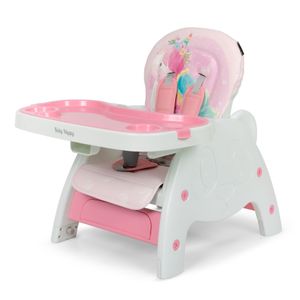 Silla de comer Baby Happy, para bebé, incluye plato y babero, rosado